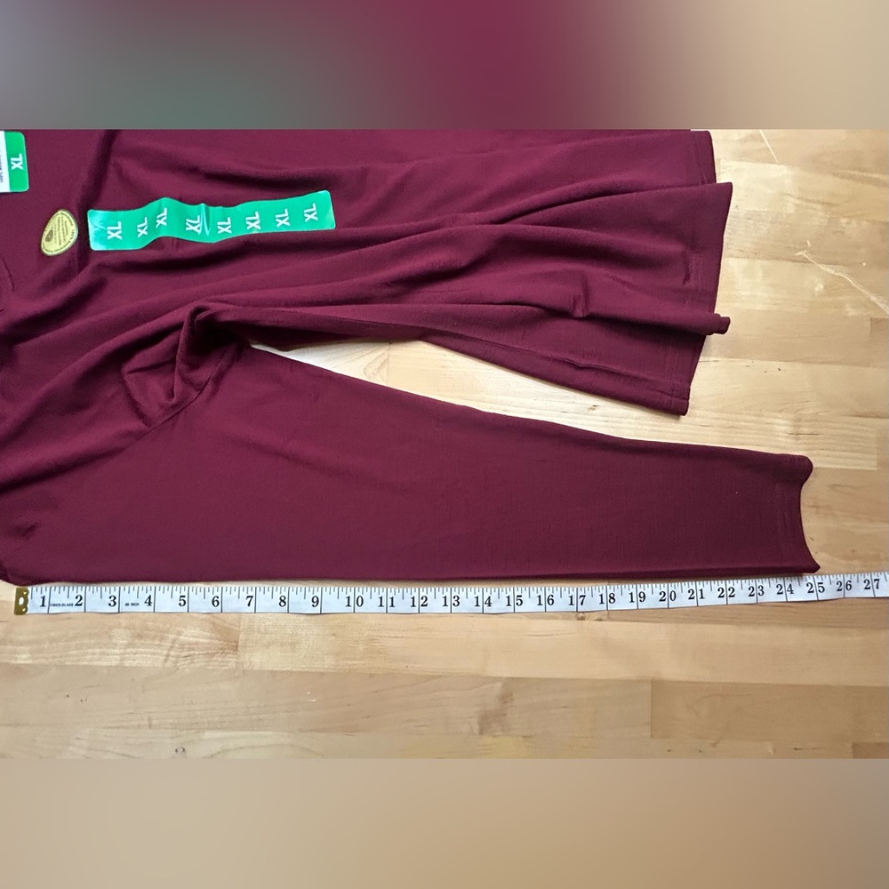 Segments 100% Merino Wool Top XL Dark Red Long Sleeve NWT - Picture 9 of 11
